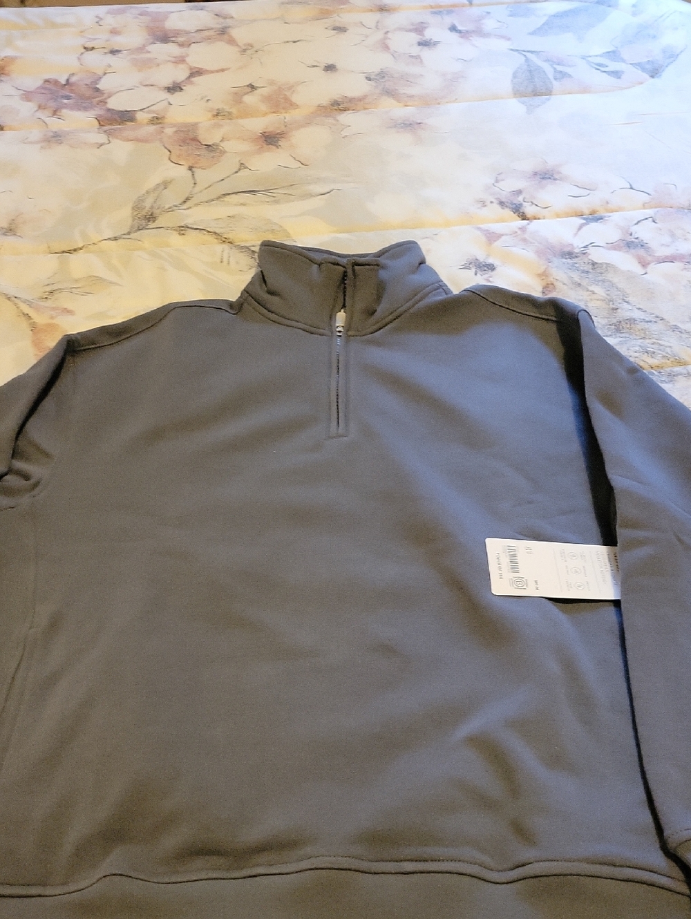 Women's Forever Fleece 1/4 Zip -Front Sweatshirt Athleta- Gray - Picture 5 of 5